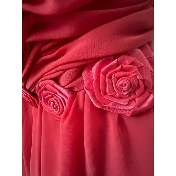 PRETTY MAIDS BRIDESMAID DRESS SLEEVELESS ROSETTE PRINCESS HEM  WOMENS SIZE 10 - Picture 3 of 12